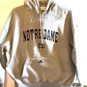 adidas Grey Hoodie with Navy & Gold Notre Dame Arch NWOT SZ 2XL